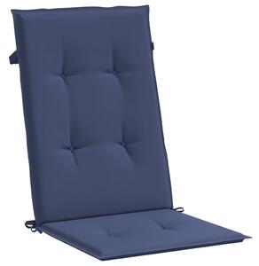 Perne scaune cu spătar înalt, 2 buc., bleumarin, textil