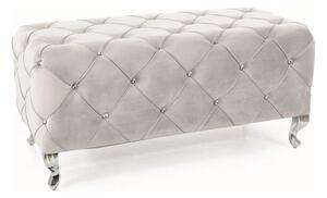Taburet HESTIA, stofa catifelata gri deschis - Bluvel 03, 100x50x46 cm