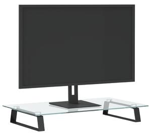 Suport de monitor, negru, 60x35x8 cm, sticlă securizată/ metal