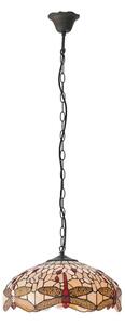 Endon 70824 - Lustru suspendat pe lanț Tiffany DRAGONFLY 3xE27/60W/230V, diametru 41 cm