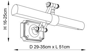 Endon 69833 - Lampă pentru tablouri WINCHESTER 2xE14/6W/230V 51 cm alamă