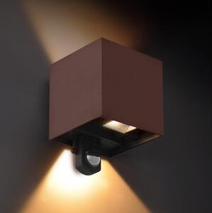 Brilagi - aplică de exterior LED cu senzor CUBE LED/6W/230V, maro, IP65