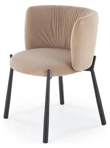 Scaun K531, bej/negru, stofa catifelata/metal, 60x58x76 cm