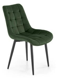 Scaun K580, verde inchis - HLR 57, stofa catifelata/otel, 51x61x85 cm
