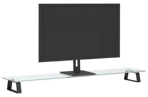Suport de monitor, negru, 100x20x8 cm, sticlă securizată/ metal