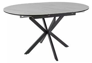 Masa extensibila GASTON, alb mat cu efect de marmura, ceramica/metal
