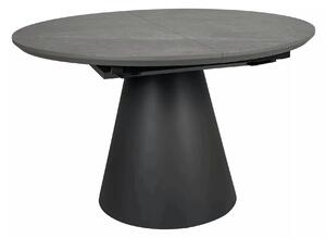 Masa extensibila ANGEL II, gri cu efect de marmura/negru, 120/160x120x
