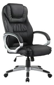 Scaun de birou Q-031, negru, piele ecologica, 64x48x112/120 cm