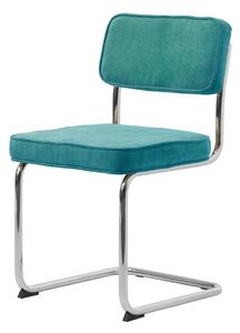 Scaun de dining turcoaz din catifea reiată Rupert – Unique Furniture