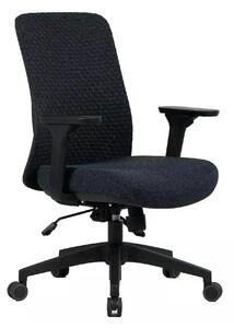 Scaun de birou Q-744, negru, stofa clasica/plasa, 62x50x91/101 cm