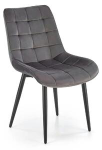 Scaun K580, gri - HLR 21, stofa catifelata/otel, 51x61x85 cm