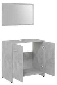 Set de mobilier de baie, gri beton, lemn prelucrat