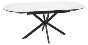 Masa extensibila pentru sufragerie GASTON, alb/negru, ceramica/metal