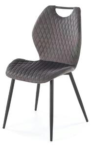 Scaun K569, gri - HLR 21, stofa catifelata/otel, 47x54x84 cm