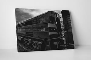 Tablou canvas : Locomotiva in alb-negru