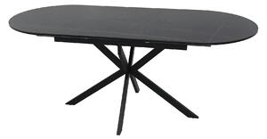 Masa extensibila GASTON, negru mat cu efect de marmura, ceramica/metal