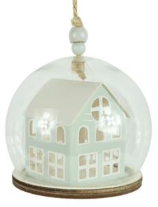 Decoratiune de Craciun TINNY HOUSE 8 cm, verde deschis