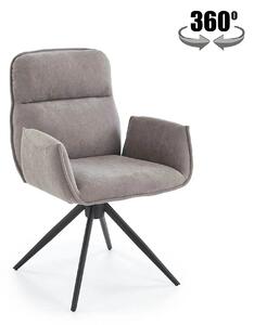 Scaun K574, gri/negru, stofa catifelata/otel, 60x60x88 cm