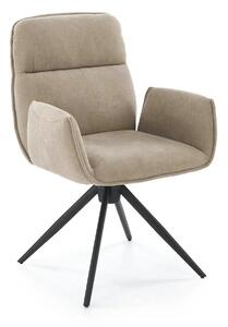 Scaun K574, bej inchis/negru, stofa catifelata/otel, 60x60x88 cm