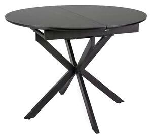 Masa extensibila GASTON, negru mat cu efect de marmura, ceramica/metal
