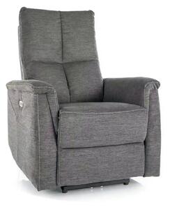 Fotoliu recliner NEPTUN, gri inchis, stofa clasica/metal, 76x94/160x96