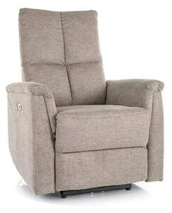 Fotoliu recliner NEPTUN, bej, stofa clasica/metal, 76x94/160x96 cm