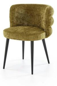 Scaun K575, verde olive - Cremona 38, stofa catifelata/otel, 62x64x79