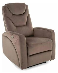Fotoliu recliner KRONOS, stofa catifelata cappuccino - Bluvel 38, 79x9