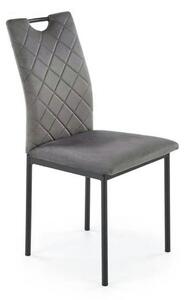 Scaun K577, gri - HLR 21, stofa catifelata/otel, 43x53x93 cm