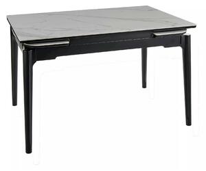 Masa extensibila SENTO, alb cu efect de marmura, ceramica/lemn, 120/18