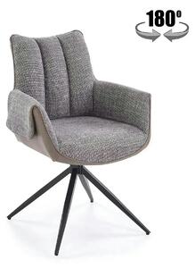 Scaun K579, gri/negru, stofa clasica/piele ecologica/otel, 65x64x87 cm