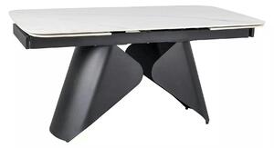 Masa extensibila ARMANDO, alb cu efect de marmura, ceramica/metal, 160