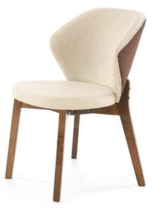 Scaun K583, bej/nuc, stofa clasica/lemn, 57x63x81 cm
