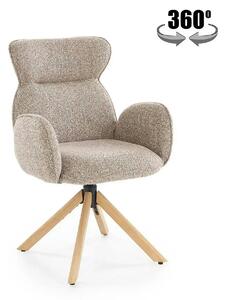 Scaun K585, bej inchis/stejar, stofa clasica/lemn, 63x64x93 cm
