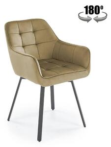 Scaun K588, bej - HLR 07, stofa catifelata/otel, 55x60x89 cm