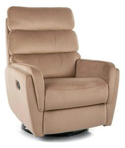Fotoliu recliner ARGOS, stofa catifelata bej - Bluvel 28, 78x84/162x10