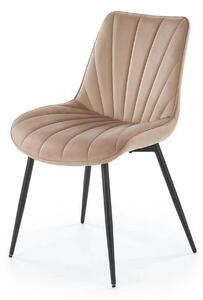 Scaun de sufragerie tapitat K589, bej - Bluvel 40, stofa catifelata/ot