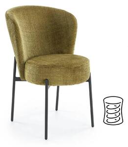 Scaun K590, verde olive - Cremona 38, stofa catifelata/otel, 55x66x80