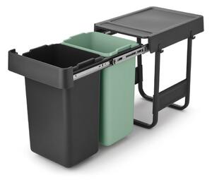 Coș de gunoi verde mentă/gri închis de reciclat/ încorporat din plastic 30 l Sort&Go – Brabantia