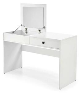 Masa de toaleta MEGAN, alb, PAL laminat, cu oglinda, 120x50x76 cm