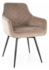 Scaun SERVIO, bej inchis - Bluvel 40, stofa catifelata/metal, 55x58x88