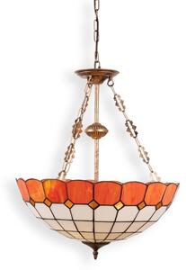 Brilagi - Lustră Tiffany SIENNA, cu vitralii, pe lanț, 3xE27/60W/230V, diam. 50 cm