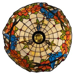 Brilagi - Lustru Tiffany din vitralii JUNGLE, cu lanț, 1x E27/60W/230V, diametru 40 cm