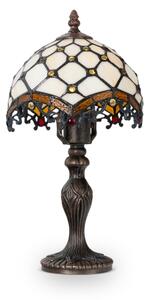 Brilagi - Lampă de masă Tiffany cu vitralii, ivoriu, 1xE27/60W/230V