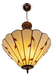 Brilagi - Lustră Tiffany FOLIA, cu vitralii, pe lanț, 3xE27/60W/230V, diam. 50 cm