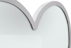 Oglinda decorativa cu rama metalica, Double Heart Alb, l65xH50 cm