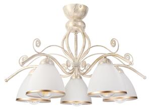 Brilagi - Lustră aplicată LED ANTICO 5xE27/60W/230V 3000K patină albă
