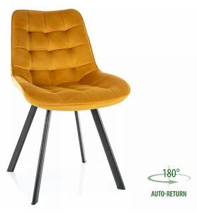 Scaun MONTI, galben curry - Bluvel 68, stofa catifelata/metal, 51x44x8