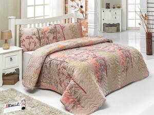 Set cuvertura matlasata 200x220cm+ 2 fete perna 50x70cm, Urla Bej