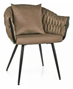 Scaun NUVO, bej inchis - Bluvel 40, stofa catifelata/metal, 62x47x86 c